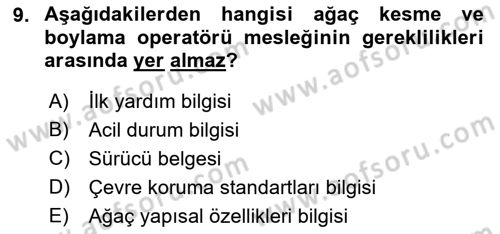Sektörel İş Sağlığı ve Güvenliği Dersi 2021 - 2022 Yılı Yaz Okulu Sınav Soruları 9. Soru