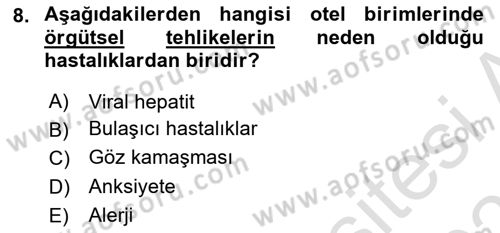 Sektörel İş Sağlığı ve Güvenliği Dersi 2022 - 2023 Yılı Yaz Okulu Sınav Soruları 8. Soru