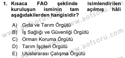 Sektörel İş Sağlığı ve Güvenliği Dersi 2023 - 2024 Yılı (Vize) Ara Sınav Soruları 1. Soru