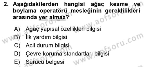 Sektörel İş Sağlığı ve Güvenliği Dersi 2023 - 2024 Yılı (Vize) Ara Sınav Soruları 2. Soru