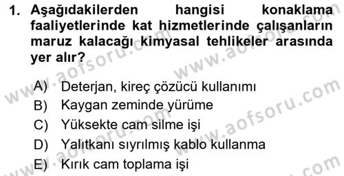 Sektörel İş Sağlığı ve Güvenliği Dersi 2023 - 2024 Yılı (Final) Dönem Sonu Sınav Soruları 1. Soru
