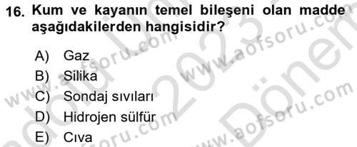 Sektörel İş Sağlığı ve Güvenliği Dersi 2023 - 2024 Yılı (Final) Dönem Sonu Sınav Soruları 16. Soru