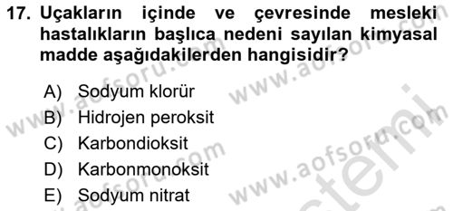 Sektörel İş Sağlığı ve Güvenliği Dersi 2023 - 2024 Yılı Yaz Okulu Sınav Soruları 17. Soru