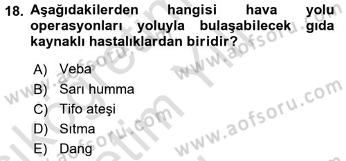 Sektörel İş Sağlığı ve Güvenliği Dersi 2023 - 2024 Yılı Yaz Okulu Sınav Soruları 18. Soru