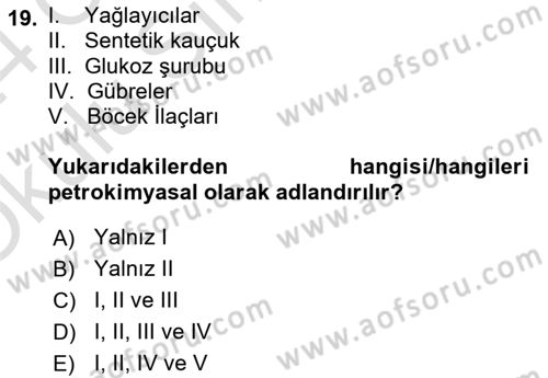 Sektörel İş Sağlığı ve Güvenliği Dersi 2023 - 2024 Yılı Yaz Okulu Sınav Soruları 19. Soru