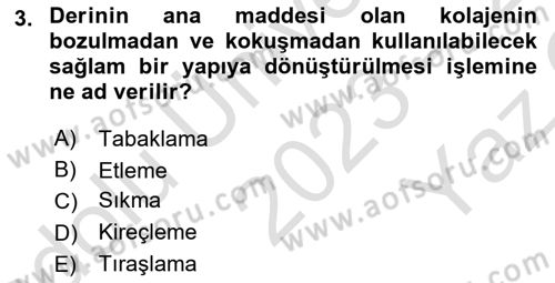 Sektörel İş Sağlığı ve Güvenliği Dersi 2023 - 2024 Yılı Yaz Okulu Sınav Soruları 3. Soru