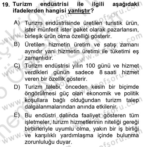 Sektörel İş Sağlığı ve Güvenliği Dersi 2024 - 2025 Yılı (Vize) Ara Sınav Soruları 19. Soru