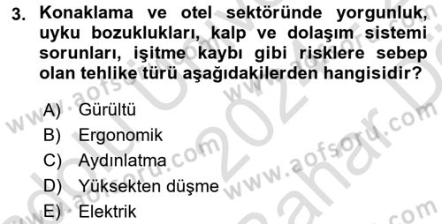 Sektörel İş Sağlığı ve Güvenliği Dersi 2024 - 2025 Yılı (Vize) Ara Sınav Soruları 3. Soru