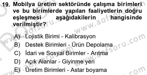 Sektörel İş Sağlığı ve Güvenliği Dersi 2024 - 2025 Yılı (Final) Dönem Sonu Sınav Soruları 19. Soru