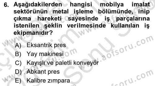 Sektörel İş Sağlığı ve Güvenliği Dersi 2024 - 2025 Yılı (Final) Dönem Sonu Sınav Soruları 6. Soru