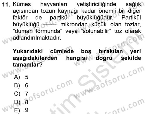 Sektörel İş Sağlığı ve Güvenliği Dersi 2025 - 2026 Yılı (Vize) Ara Sınav Soruları 11. Soru