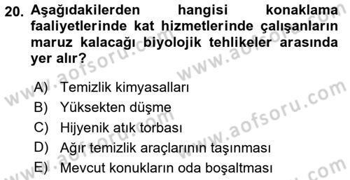 Sektörel İş Sağlığı ve Güvenliği Dersi 2025 - 2026 Yılı (Vize) Ara Sınav Soruları 20. Soru