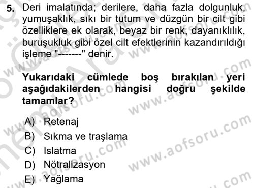 Sektörel İş Sağlığı ve Güvenliği Dersi 2025 - 2026 Yılı (Vize) Ara Sınav Soruları 5. Soru