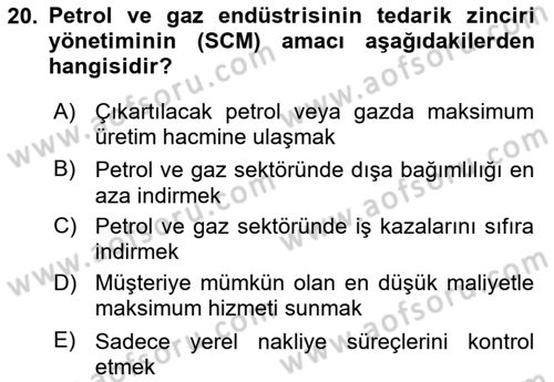 Sektörel İş Sağlığı ve Güvenliği Dersi 2025 - 2026 Yılı (Final) Dönem Sonu Sınav Soruları 20. Soru