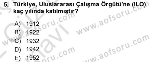 İş Sağlığı ve Güvenliği Donanımları ve Ölçme Teknikleri Dersi Ara Sınavı Deneme Sınav Soruları 5. Soru