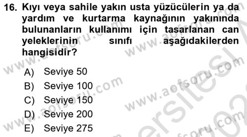 İş Sağlığı ve Güvenliği Donanımları ve Ölçme Teknikleri Dersi 2022 - 2023 Yılı (Final) Dönem Sonu Sınav Soruları 16. Soru