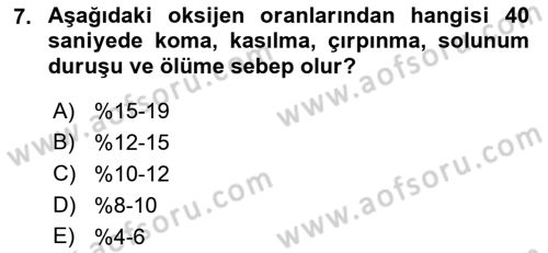 İş Sağlığı ve Güvenliği Donanımları ve Ölçme Teknikleri Dersi 2022 - 2023 Yılı (Final) Dönem Sonu Sınav Soruları 7. Soru