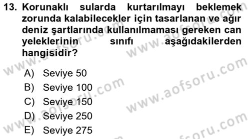 İş Sağlığı ve Güvenliği Donanımları ve Ölçme Teknikleri Dersi 2022 - 2023 Yılı Yaz Okulu Sınav Soruları 13. Soru