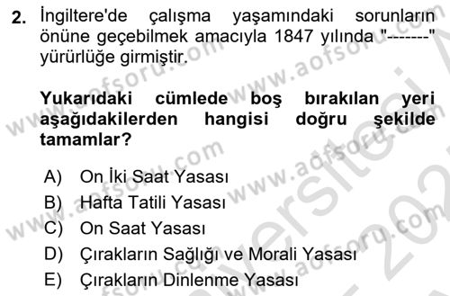 İş Sağlığı ve Güvenliği Donanımları ve Ölçme Teknikleri Dersi Ara Sınavı Deneme Sınav Soruları 2. Soru