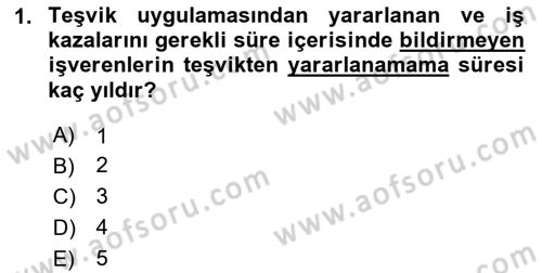 Maden, Metal ve İnşaat Sektörlerinde İş Sağlığı ve Güvenliği Dersi 2020 - 2021 Yılı Yaz Okulu Sınav Soruları 1. Soru