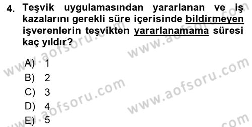Maden, Metal ve İnşaat Sektörlerinde İş Sağlığı ve Güvenliği Dersi 2021 - 2022 Yılı (Vize) Ara Sınav Soruları 4. Soru