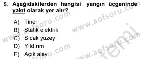 Maden, Metal ve İnşaat Sektörlerinde İş Sağlığı ve Güvenliği Dersi 2021 - 2022 Yılı (Vize) Ara Sınav Soruları 5. Soru