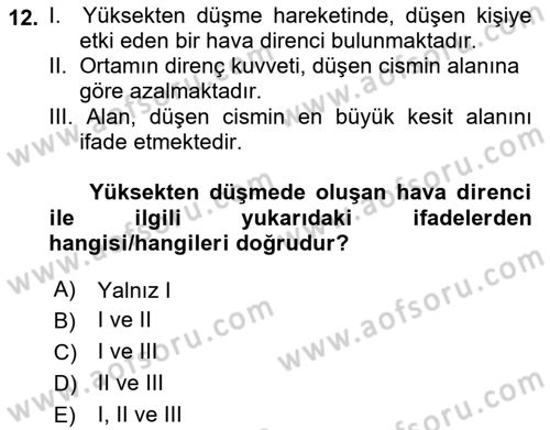 Maden, Metal ve İnşaat Sektörlerinde İş Sağlığı ve Güvenliği Dersi 2022 - 2023 Yılı Yaz Okulu Sınav Soruları 12. Soru