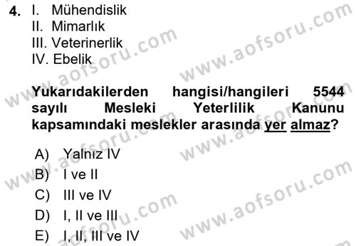 Maden, Metal ve İnşaat Sektörlerinde İş Sağlığı ve Güvenliği Dersi 2023 - 2024 Yılı (Vize) Ara Sınav Soruları 4. Soru