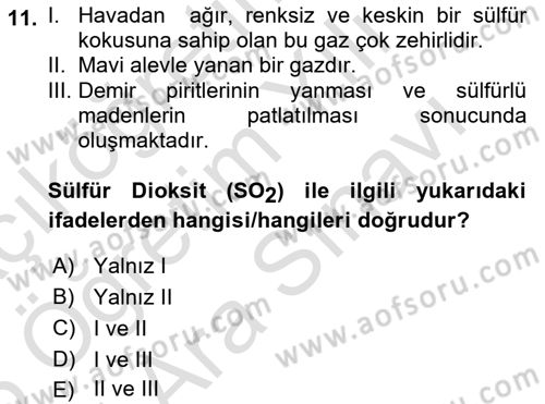 Maden, Metal ve İnşaat Sektörlerinde İş Sağlığı ve Güvenliği Dersi 2024 - 2025 Yılı (Vize) Ara Sınav Soruları 11. Soru