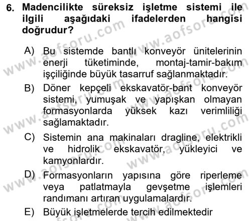 Maden, Metal ve İnşaat Sektörlerinde İş Sağlığı ve Güvenliği Dersi 2024 - 2025 Yılı (Vize) Ara Sınav Soruları 6. Soru