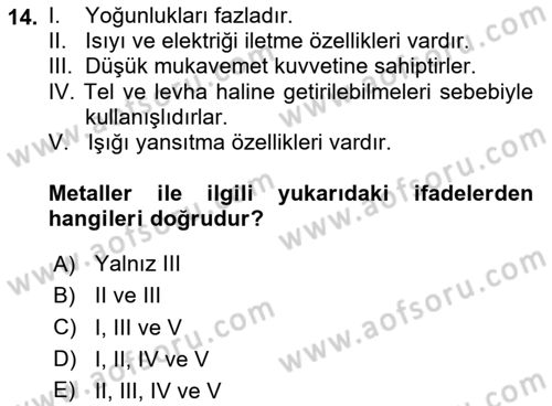 Maden, Metal ve İnşaat Sektörlerinde İş Sağlığı ve Güvenliği Dersi 2025 - 2026 Yılı (Final) Dönem Sonu Sınav Soruları 14. Soru