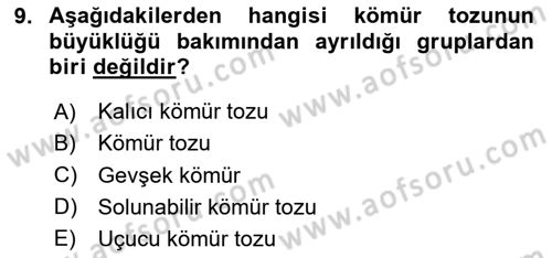 Maden, Metal ve İnşaat Sektörlerinde İş Sağlığı ve Güvenliği Dersi 2025 - 2026 Yılı Yaz Okulu Sınav Soruları 9. Soru