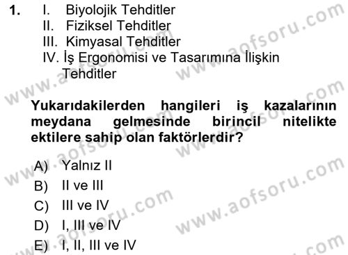 Tehlikeli Madde Taşımacılığı ve Güvenliği Dersi 2020 - 2021 Yılı Yaz Okulu Sınav Soruları 1. Soru