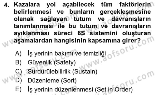 Tehlikeli Madde Taşımacılığı ve Güvenliği Dersi 2020 - 2021 Yılı Yaz Okulu Sınav Soruları 4. Soru