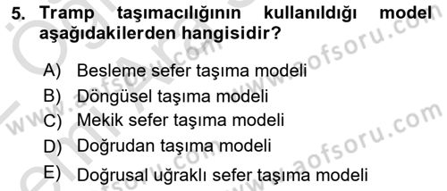 Tehlikeli Madde Taşımacılığı ve Güvenliği Dersi 2021 - 2022 Yılı (Vize) Ara Sınav Soruları 5. Soru