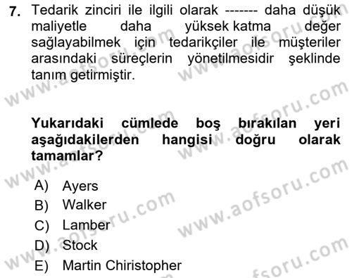 Tehlikeli Madde Taşımacılığı ve Güvenliği Dersi 2021 - 2022 Yılı (Vize) Ara Sınav Soruları 7. Soru