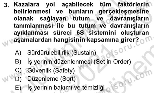 Tehlikeli Madde Taşımacılığı ve Güvenliği Dersi 2021 - 2022 Yılı (Final) Dönem Sonu Sınav Soruları 3. Soru
