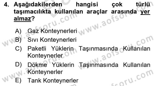 Tehlikeli Madde Taşımacılığı ve Güvenliği Dersi 2022 - 2023 Yılı (Final) Dönem Sonu Sınav Soruları 4. Soru