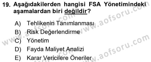 Tehlikeli Madde Taşımacılığı ve Güvenliği Dersi 2022 - 2023 Yılı Yaz Okulu Sınav Soruları 19. Soru