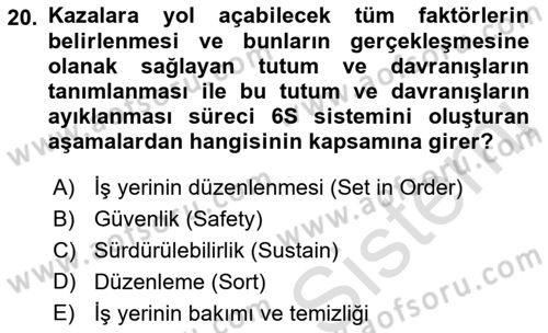 Tehlikeli Madde Taşımacılığı ve Güvenliği Dersi 2022 - 2023 Yılı Yaz Okulu Sınav Soruları 20. Soru