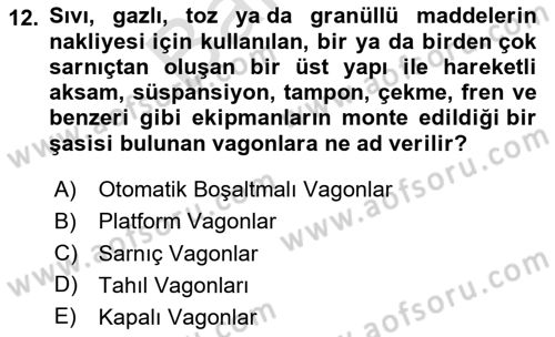 Tehlikeli Madde Taşımacılığı ve Güvenliği Dersi 2023 - 2024 Yılı (Final) Dönem Sonu Sınav Soruları 12. Soru