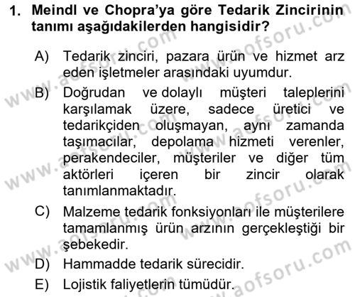 Tehlikeli Madde Taşımacılığı ve Güvenliği Dersi 2024 - 2025 Yılı (Vize) Ara Sınav Soruları 1. Soru