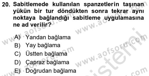 Tehlikeli Madde Taşımacılığı ve Güvenliği Dersi 2024 - 2025 Yılı (Vize) Ara Sınav Soruları 20. Soru