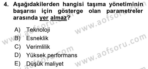 Tehlikeli Madde Taşımacılığı ve Güvenliği Dersi 2024 - 2025 Yılı (Vize) Ara Sınav Soruları 4. Soru