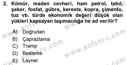 Tehlikeli Madde Taşımacılığı ve Güvenliği Dersi 2024 - 2025 Yılı (Final) Dönem Sonu Sınav Soruları 2. Soru