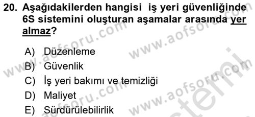 Tehlikeli Madde Taşımacılığı ve Güvenliği Dersi 2024 - 2025 Yılı Yaz Okulu Sınav Soruları 20. Soru