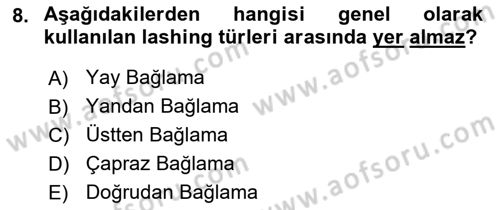 Tehlikeli Madde Taşımacılığı ve Güvenliği Dersi 2024 - 2025 Yılı Yaz Okulu Sınav Soruları 8. Soru