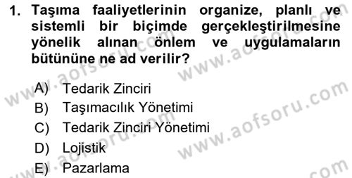 Tehlikeli Madde Taşımacılığı ve Güvenliği Dersi 2025 - 2026 Yılı (Vize) Ara Sınav Soruları 1. Soru