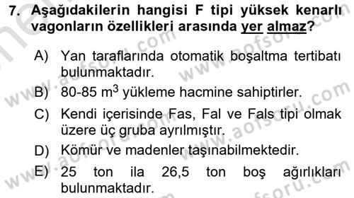 Tehlikeli Madde Taşımacılığı ve Güvenliği Dersi 2025 - 2026 Yılı (Vize) Ara Sınav Soruları 7. Soru