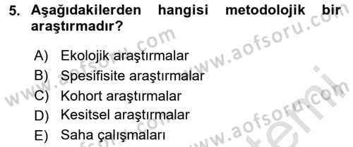 İş Sağlığı Yönetimi Dersi 2020 - 2021 Yılı Yaz Okulu Sınav Soruları 5. Soru